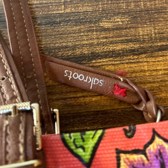 Sakroots Floral Tote Bag Coral Multi Color Leather Trim‎ Small Shoulder Bag - Picture 6 of 8